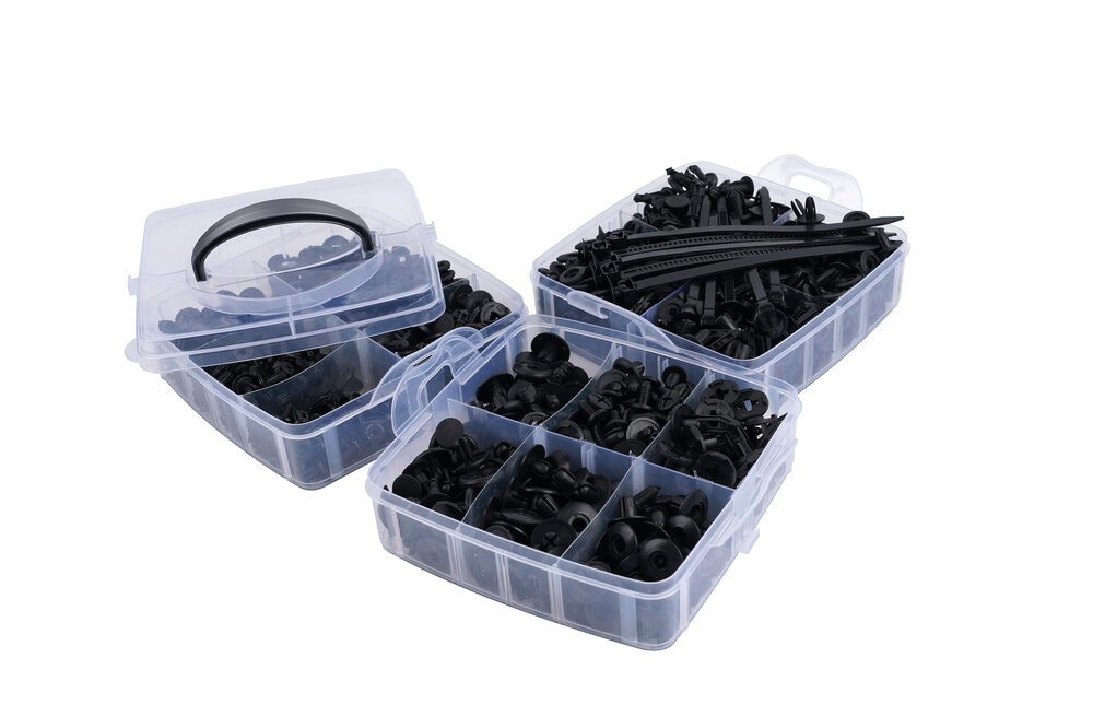 KRAFTBOX PROFESSIONAL Kabelbinder / Clips-Set 630 tlg.