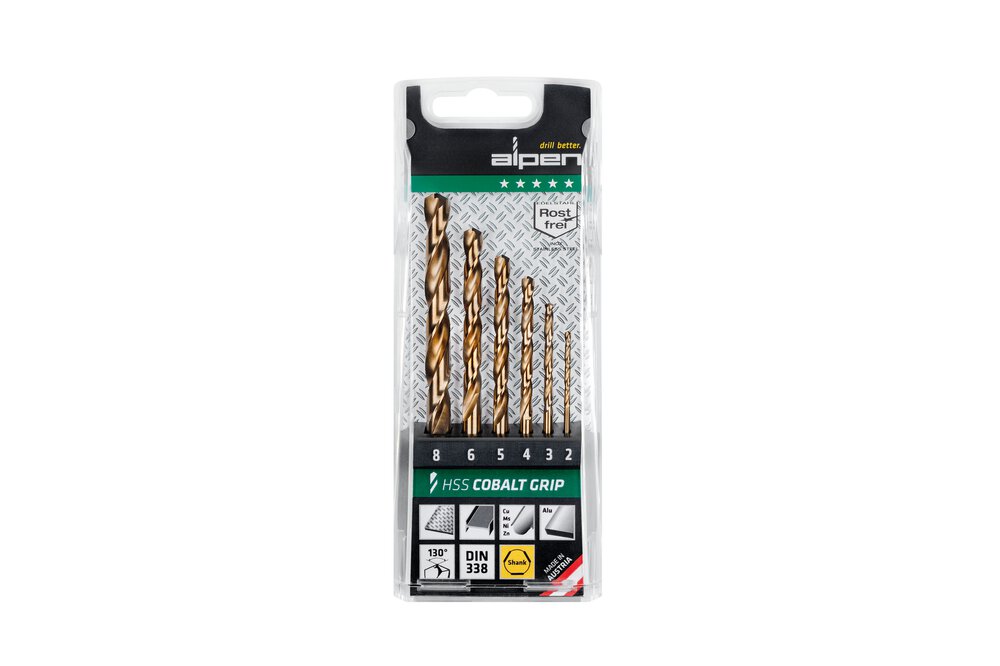 ALPEN Bohrersatz HSS Co GRIP, 3-kant TM 6-tlg.