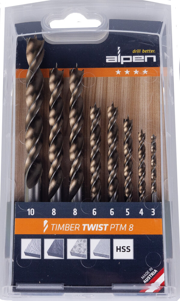 ALPEN Holzbohrersatz Timber Twist 8-tlg.