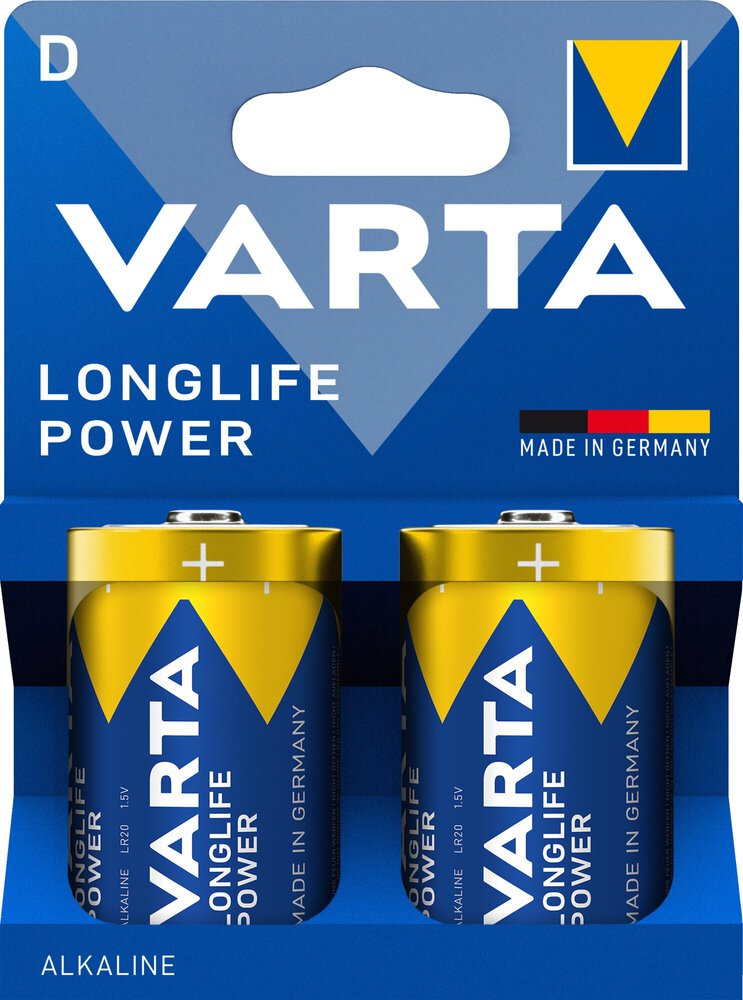 VARTA 2 Longlife Power D Batterien