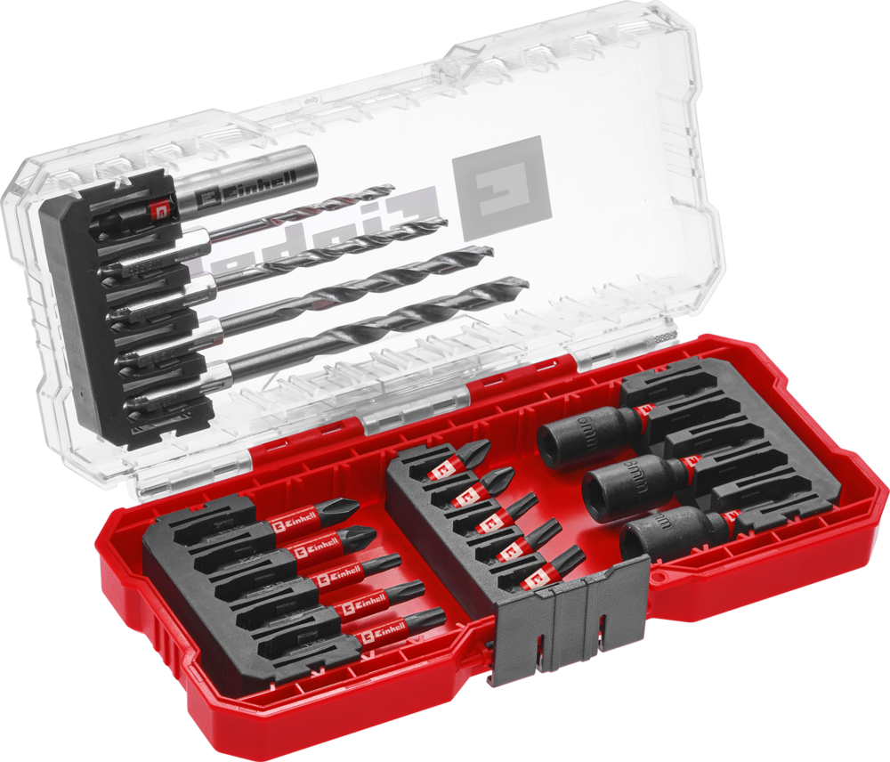 EINHELL S-CASE 18-tlg. schlagfestes Zubehör-Set mit Metallbohrern