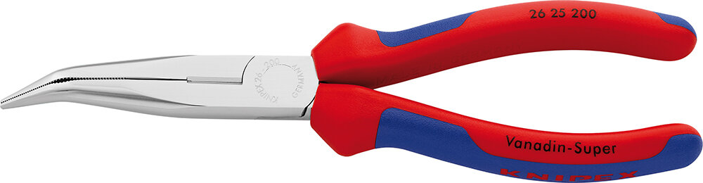 KNIPEX Flachrundzange mit Schneide 200 mm, 40° abgewinkelt