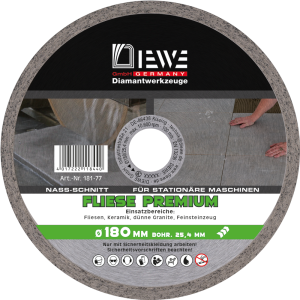 DIEWE Diamant-Trennscheibe Selection Fliese 180 mm Ø DIEWE Diamant-Trennscheibe Selection Fliese 180 mm Ø