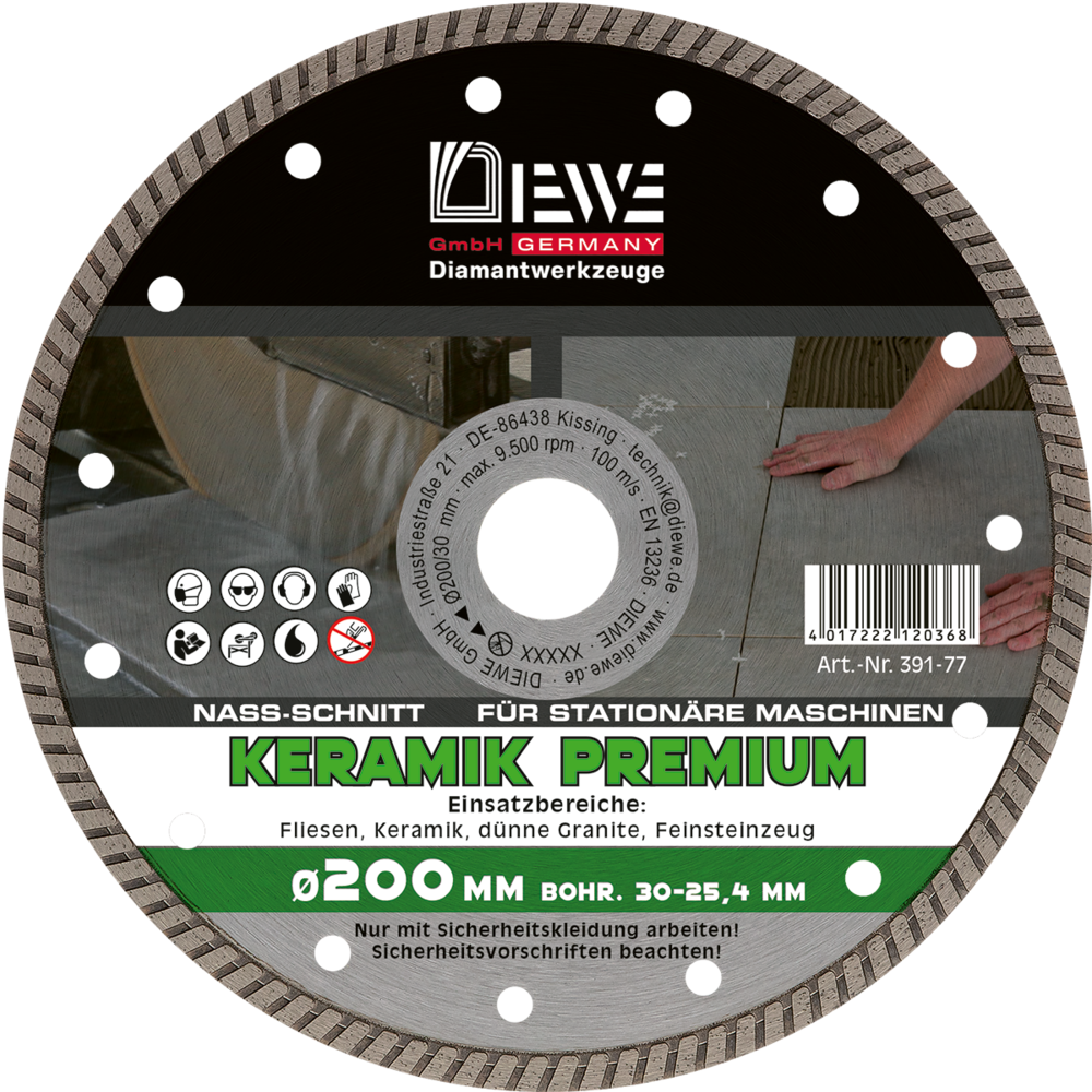 DIEWE Diamanttrennscheibe KERAMIK Turbo Fine 200