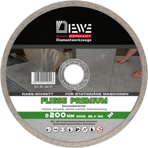 DIEWE Diamant-Trennscheibe Selection Fliese 200 mm Ø DIEWE Diamant-Trennscheibe Selection Fliese 200 mm Ø