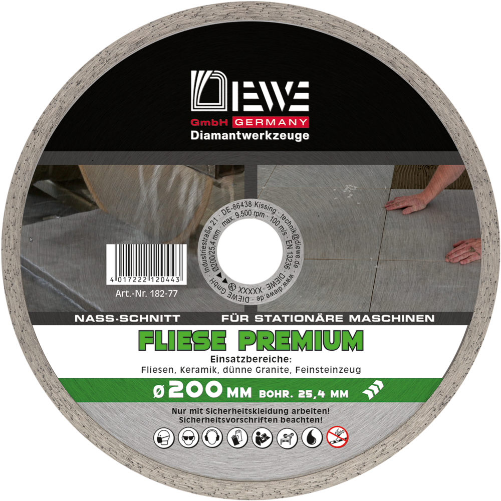 DIEWE Diamant-Trennscheibe Selection Fliese 200 mm Ø