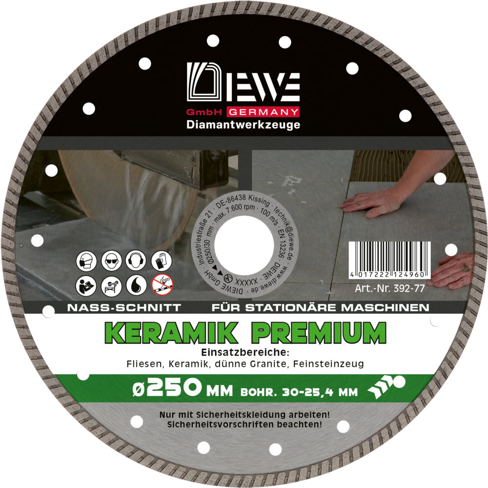 DIEWE Diamanttrennscheibe KERAMIK Turbo Fine 250