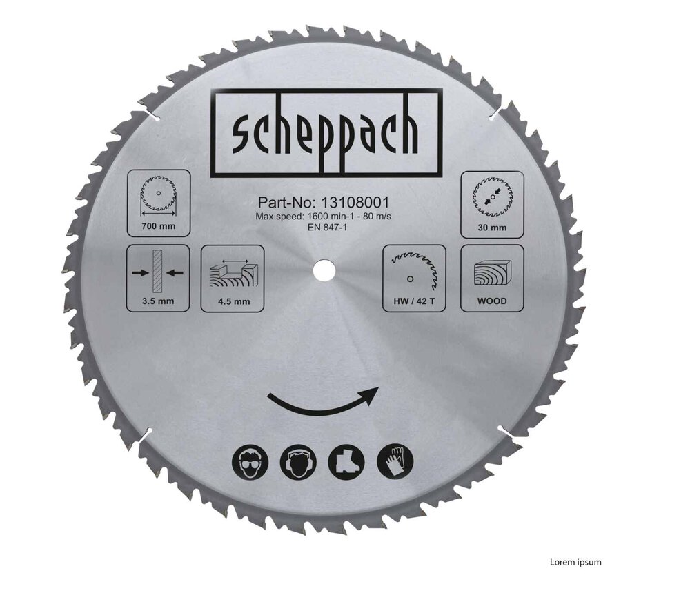 SCHEPPACH HM-Kreissägeblatt Ø 700 x 30 x 4,5 x 3,5 mm / Z 42