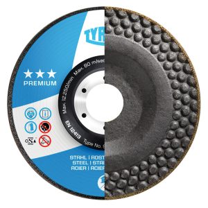 TYROLIT Premium-Noppen-Inox-Rondeller A 36 BF 125 x 4,5x 22,23 mm TYROLIT Premium-Noppen-Inox-Rondeller A 36 BF 125 x 4,5x 22,23 mm