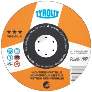 TYROLIT Premium-Trennscheibe NE-Metalle 125 x 1 x 22,2 mm TYROLIT Premium-Trennscheibe NE-Metalle 125 x 1 x 22,2 mm