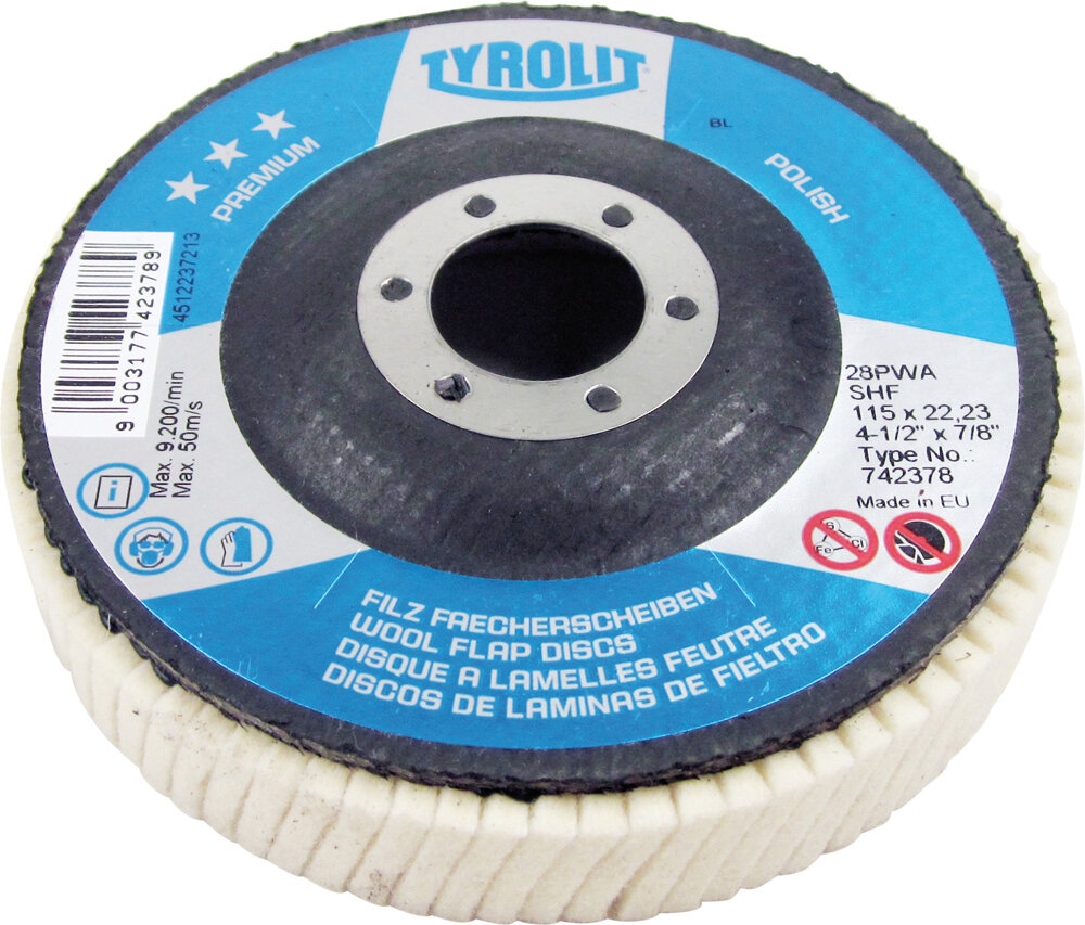 TYROLIT Premium-Polierscheibe 115 mm Ø