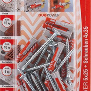 FISCHER 18 Dübel + Schrauben Duopower 5 x 25 mm FISCHER 18 Dübel + Schrauben Duopower 5 x 25 mm