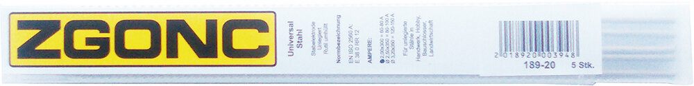 Zgonc 5 Universal-Elektroden für Stahl 2 x 300 mm