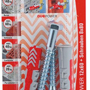 FISCHER 2 Dübel + Schrauben Duopower 12 x 60 mm FISCHER 2 Dübel + Schrauben Duopower 12 x 60 mm
