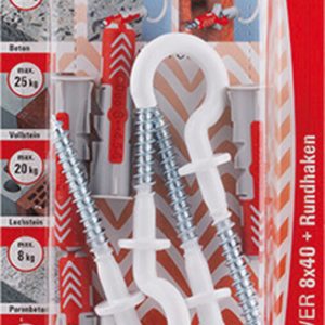 FISCHER 4 Dübel + Rundhaken Duopower 8 x 40 mm FISCHER 4 Dübel + Rundhaken Duopower 8 x 40 mm