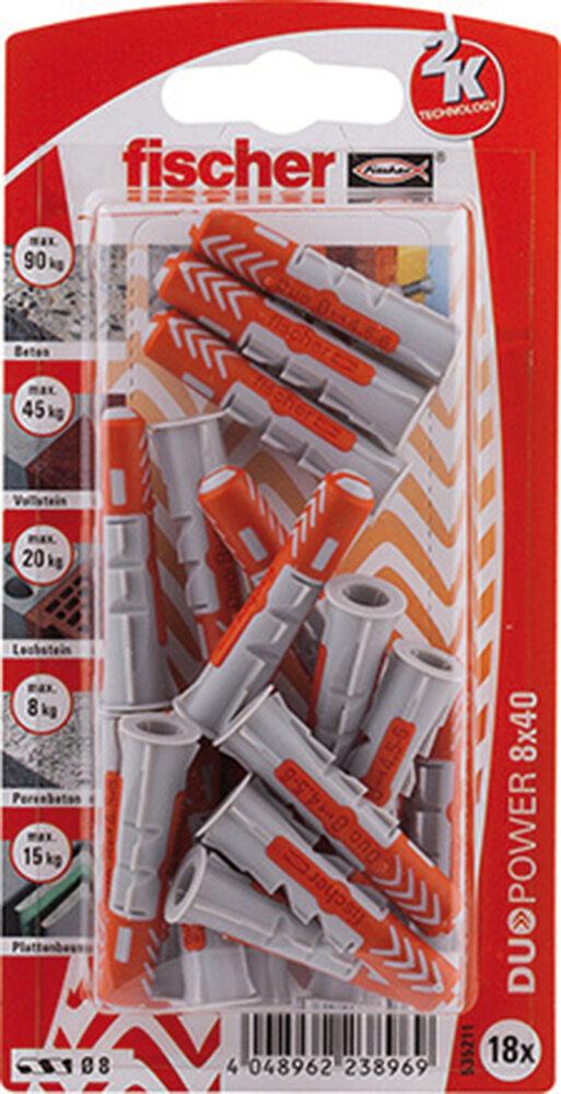 FISCHER 18 Dübel Duopower 8 x 40 mm