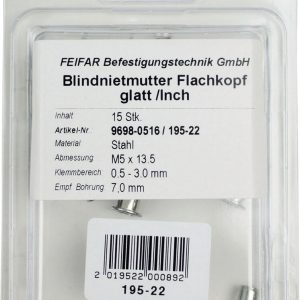 FEIFAR 15 Stk. Blindnietmuttern M 5 FEIFAR 15 Stk. Blindnietmuttern M 5