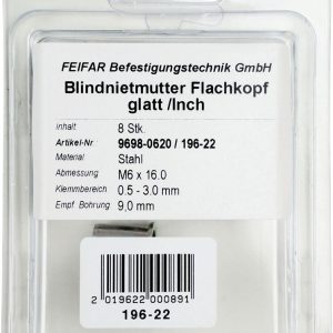 FEIFAR 8 Blindnietmuttern M6 FEIFAR 8 Blindnietmuttern M6