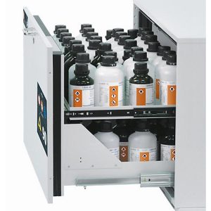 2. Auszugsebene für asecos Sicherheitsschränke der UB90 Serie, Stahlblech, lichtgrau, B 432 x T 370 x H 45 mm, 2,5 l, bis 25 kg 2. Auszugsebene für asecos Sicherheitsschränke der UB90 Serie, Stahlblech, lichtgrau, B 432 x T 370 x H 45 mm, 2,5 l, bis 25 kg