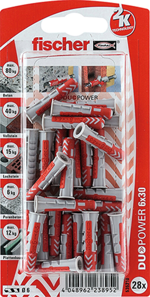 FISCHER 28 Dübel Duopower 6 x 30 mm