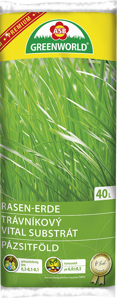 GREENWORLD Premium-Vital-Rasen-Erde 40 l