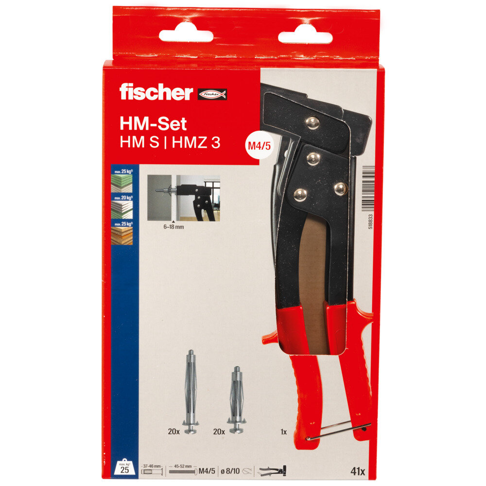 FISCHER Hohlraumdübel-Zangen-Set 41-tlg.