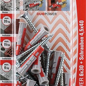 FISCHER 12 Dübel + Schrauben Duopower 6 x 30 mm FISCHER 12 Dübel + Schrauben Duopower 6 x 30 mm