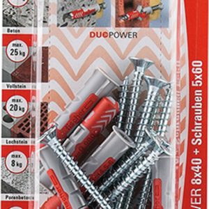 FISCHER 8 Dübel + Schrauben Duopower 8 x 40 mm FISCHER 8 Dübel + Schrauben Duopower 8 x 40 mm