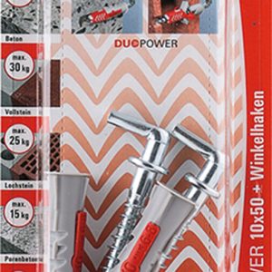 FISCHER 2 Dübel + Winkelhaken Duopower 10 x 50 mm FISCHER 2 Dübel + Winkelhaken Duopower 10 x 50 mm