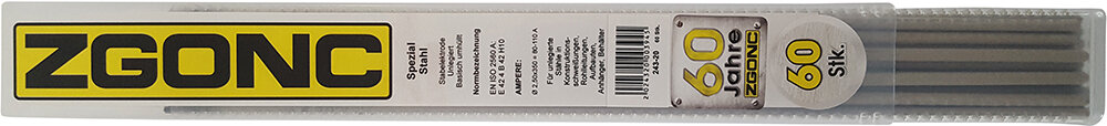Zgonc 60 Universal-Elektroden für Stahl 2,5 x 350 mm