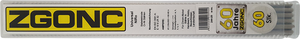 Zgonc 60 Universal-Elektroden für INOX 2,5 x 300 mm