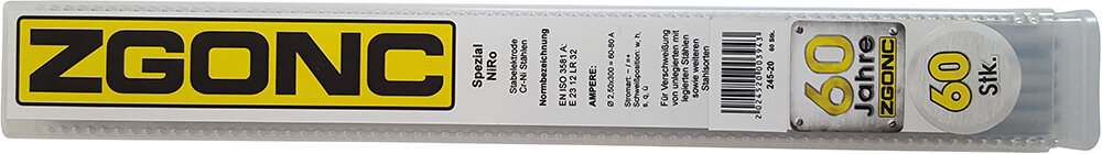 Zgonc 60 Spezial-Elektroden für INOX 2,5 x 300 mm
