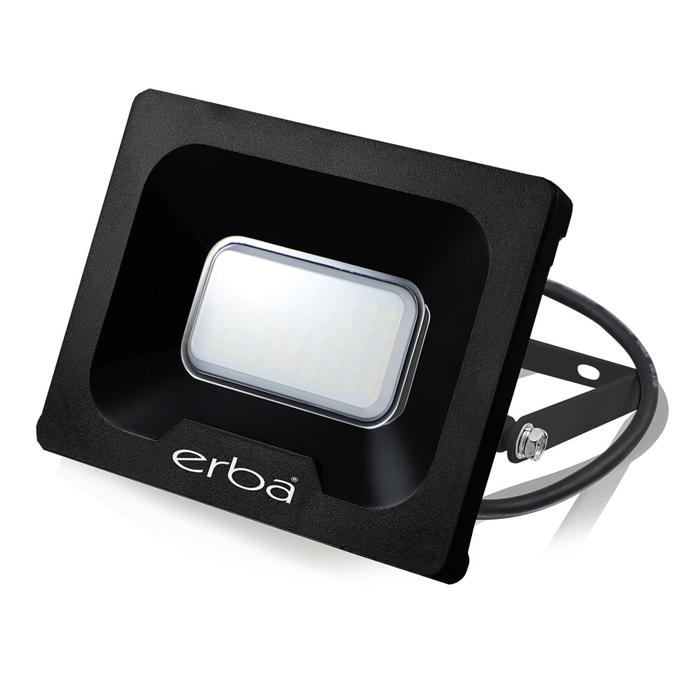 ERBA LED-Strahler 10W mit Blendschutz schwarz