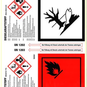 Haft-Etikett Otto-Dieselkraftstoff Haft-Etikett Otto-Dieselkraftstoff