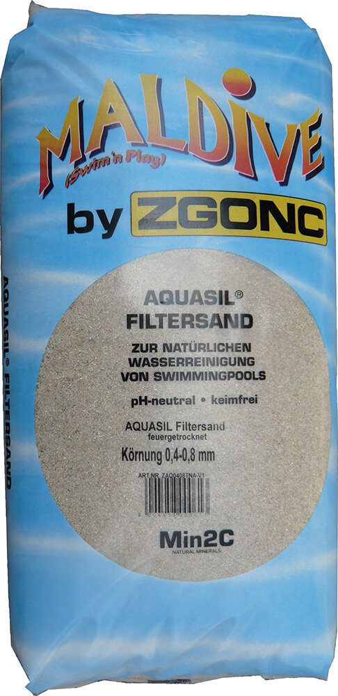 MALDIVE Quarz-Filtersand 25 kg 0,4 - 0,8 mm