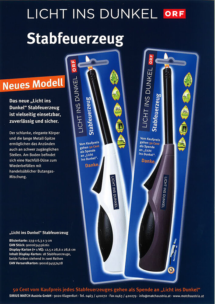 LICHT INS DUNKEL Stab-Feuerzeug