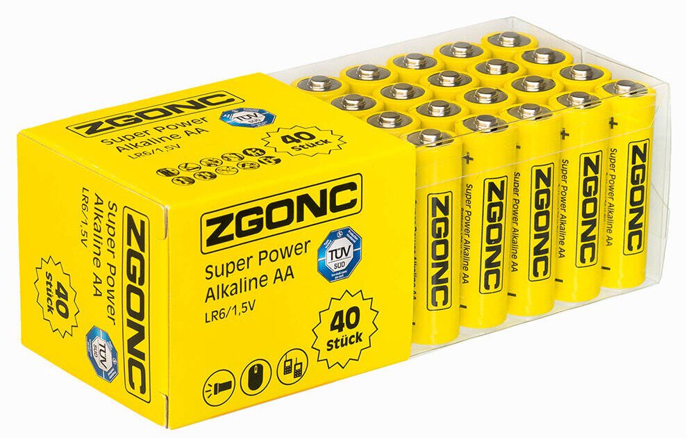 Zgonc 40 Batterien Mignon AA