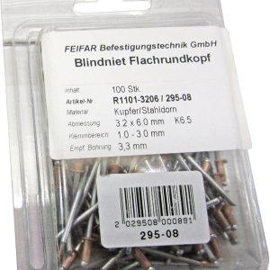 FEIFAR 100 Kupfer-Nieten 3,2 x 6 mm FEIFAR 100 Kupfer-Nieten 3,2 x 6 mm