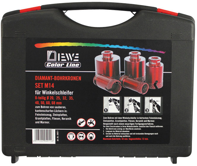DIEWE Diamant-Bohrkronen-Set Colour Line M14 8-tlg.