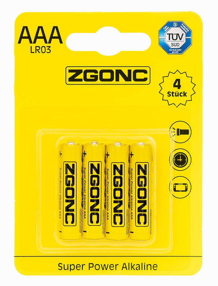 Zgonc 4 Batterien Micro AAA