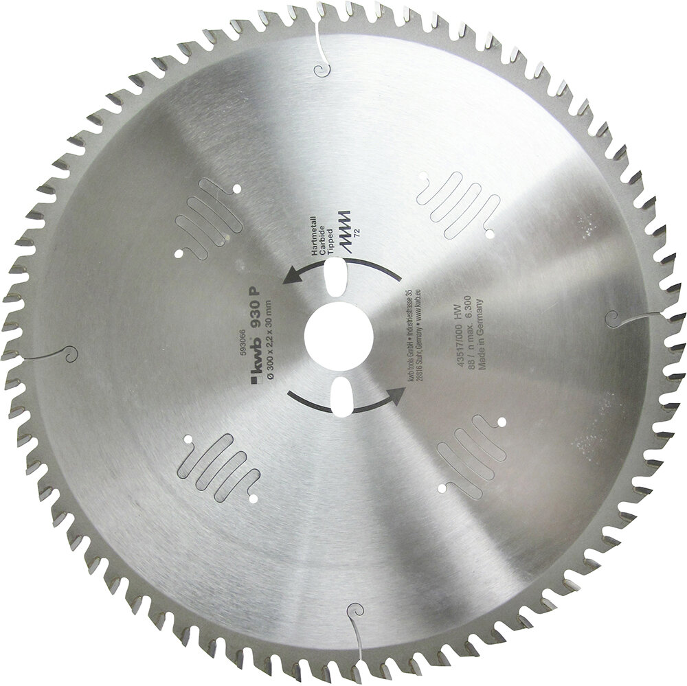 KWB HM-Kreissägeblatt 300 x 30 mm Ø, 72 Zähne