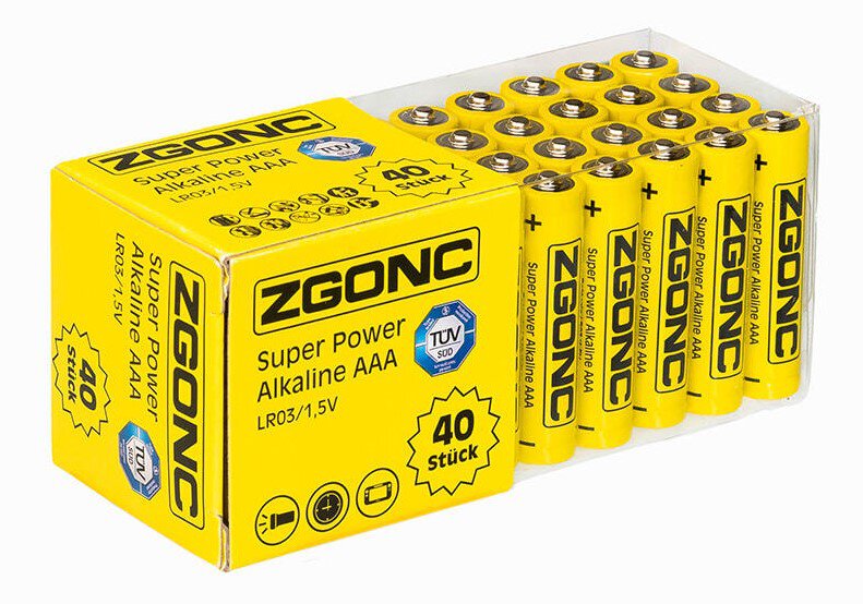 Zgonc 40 Batterien Micro AAA