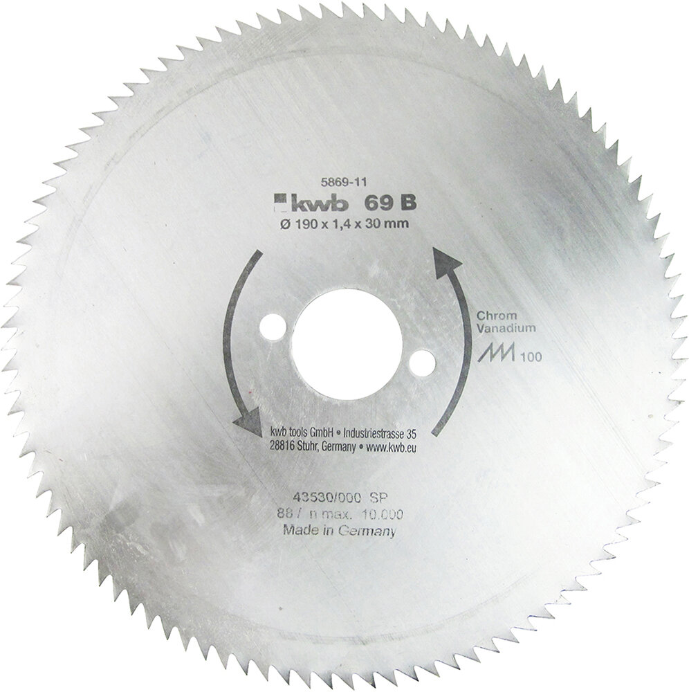 KWB Feinzahn-Sägeblatt 190 x 30 mm Ø, 100 Zähne