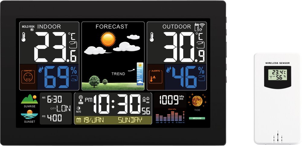 YPL XL-Wetterstation mit Farbdisplay