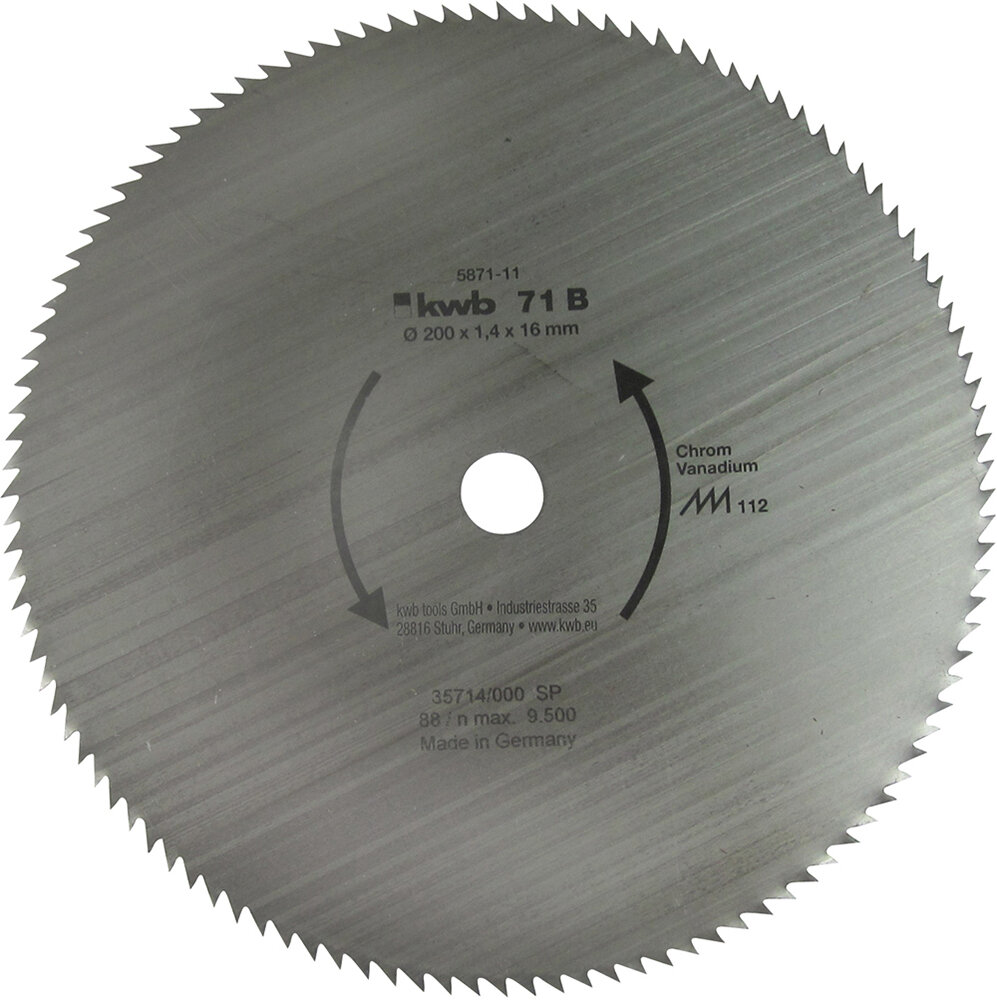 KWB Kreissägeblatt 200 x 16 mm Ø, 112 Zähne