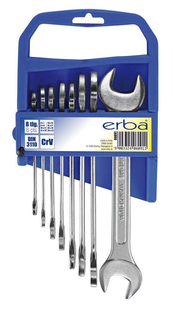 ERBA Gabelschlüsselsatz 8-tlg. 6 - 22 mm