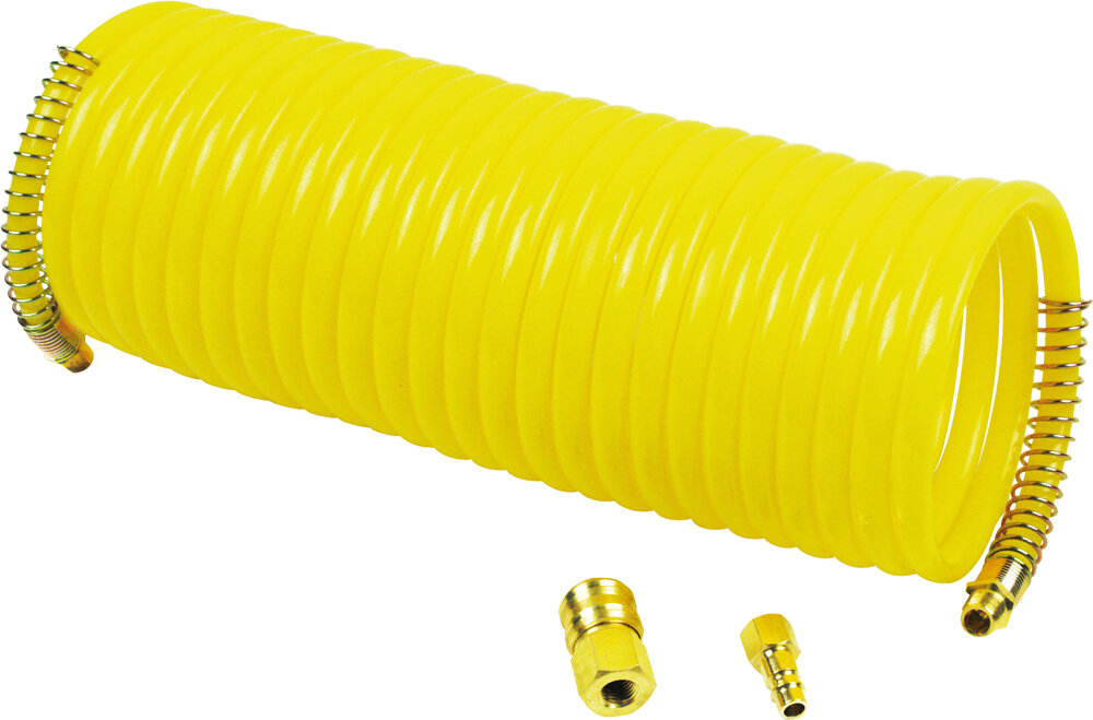 KRAFTBOX PROFESSIONAL Druckluft-Spiralschlauch 9,5 mm Ø, 10 m