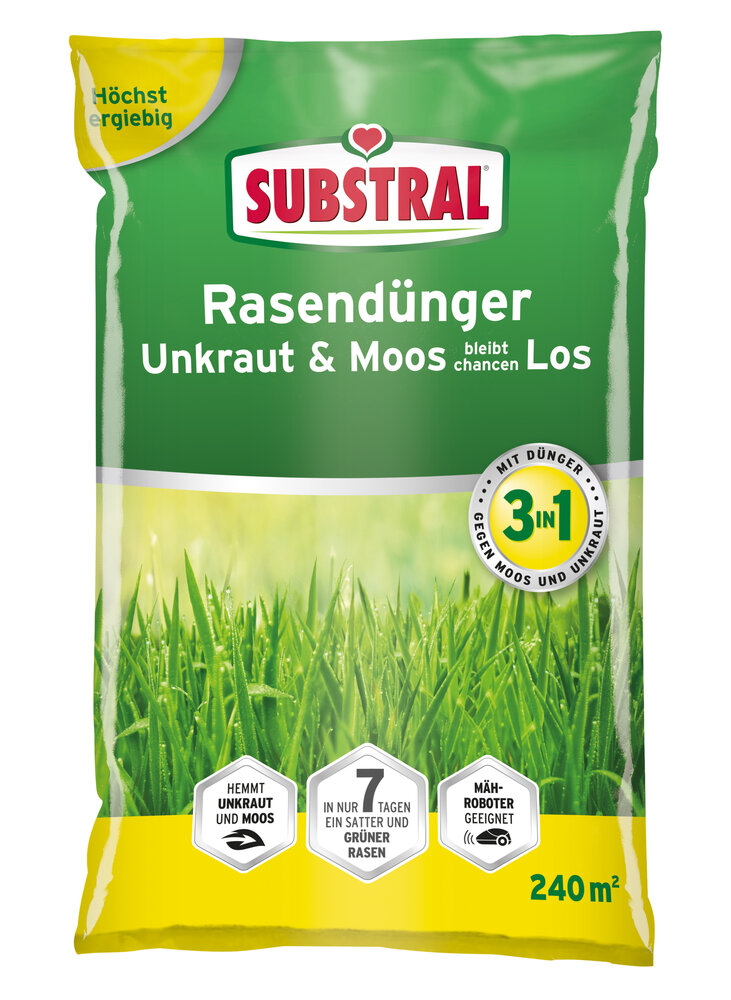 SUBSTRAL Rasendünger Moos & Unkrautlos 3in1
