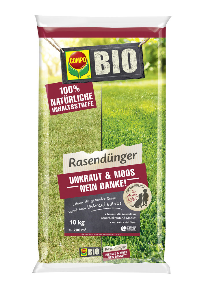 COMPO BIO Rasendünger Unkraut & Moos Stopp 10 kg