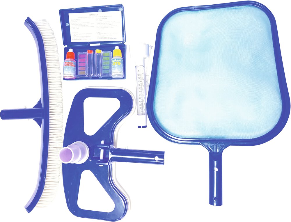 MALDIVE Pool-Reinigungsset mit Test-Kit 5-tlg.